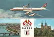 Postkarte Basel mit DC-8 - USA